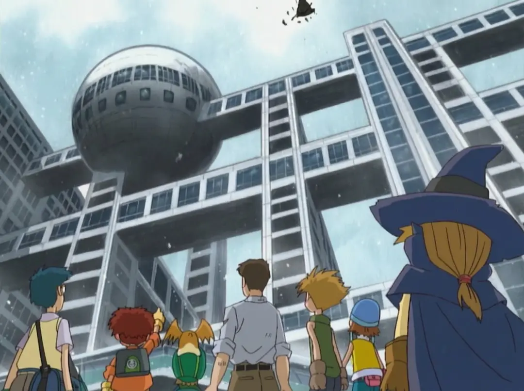 Edificio de Fuji TV (Hachitama) — fotograma del anime