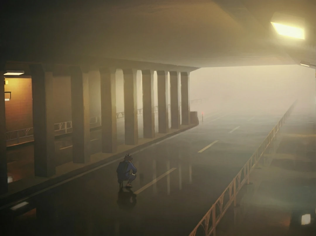 Túnel Sendagaya — fotograma del anime
