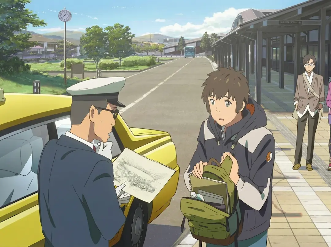 Estación Hida-Furukawa — fotograma del anime